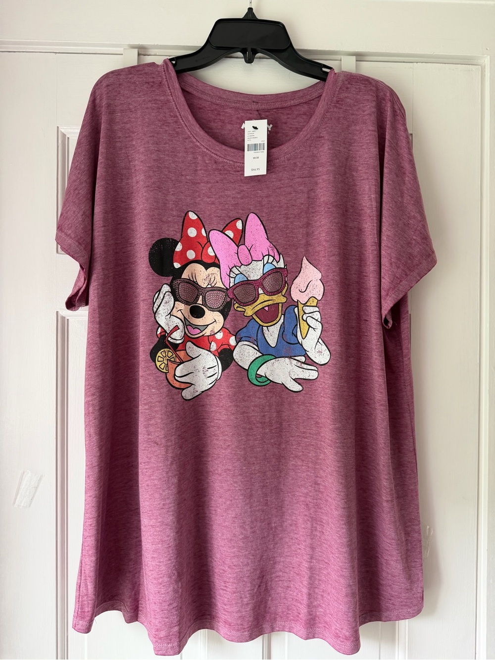 NWT Lane Bryant Disney Women’s Minnie & Daisy Graphic Tee - Heather Mauve Pink